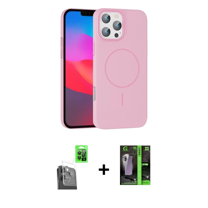 MARSİLYAN™- iPhone 16 Pro Max Kılıf Siluet Doku Özel Seri - Şeffaf 360 Full Body Arka Koruyucu + Raze Metal Kamera Lens - SH