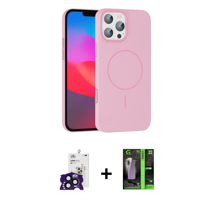 MARSİLYAN™- iPhone 16 Pro Max Kılıf Siluet Doku Özel Seri - Şeffaf 360 Full Body Arka Koruyucu + Bilvis Titan Kamera Lens - SH