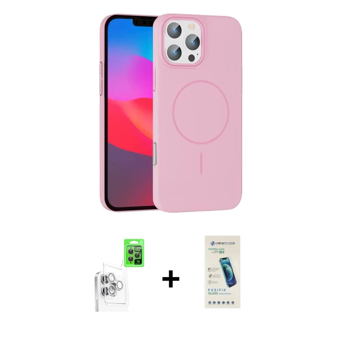 MARSİLYAN™- iPhone 16 Pro Max Kılıf Siluet Doku Özel Seri - Şeffaf Pasifik Cam Ekran Koruyucu + Raze Metal Kamera Lens - BZ