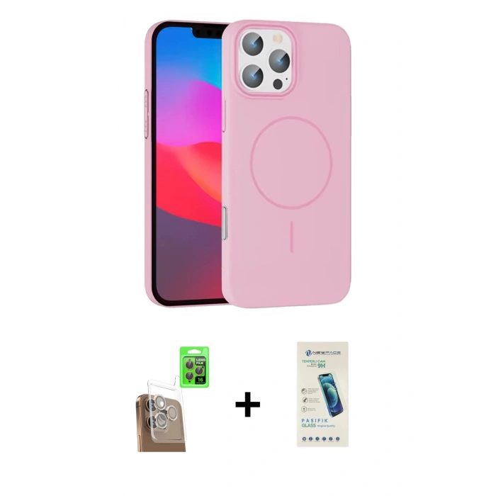 MARSİLYAN™- iPhone 16 Pro Max Kılıf Siluet Doku Özel Seri - Şeffaf Pasifik Cam Ekran Koruyucu + Raze Metal Kamera Lens - CLTM