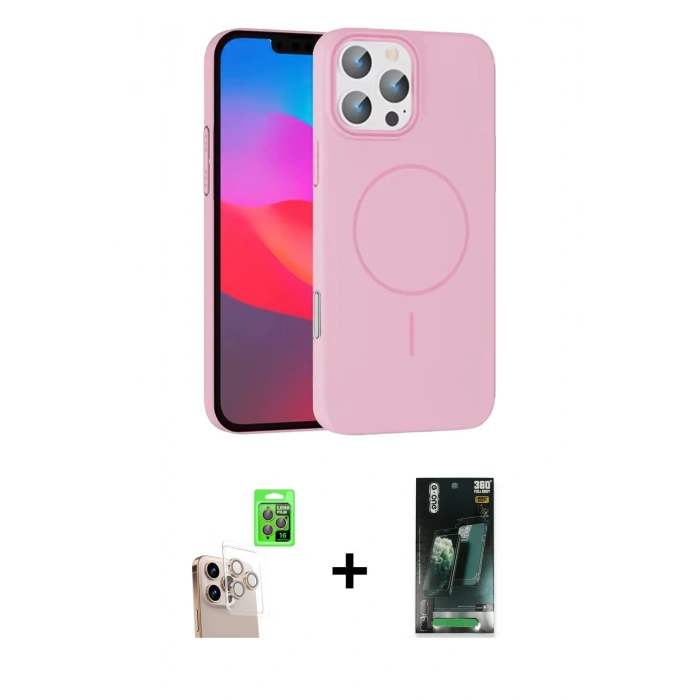 MARSİLYAN™- iPhone 16 Pro Max Kılıf Siluet Doku Özel Seri - Siyah 360 Mat Full Body Arka Koruyucu + Raze Metal Kamera Lens - NLGY