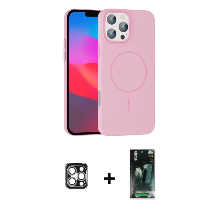 MARSİLYAN™- iPhone 16 Pro Max Kılıf Siluet Doku Özel Seri - Siyah 360 Mat Full Body Arka Koruyucu + PVD Metal Kamera Lens - GS