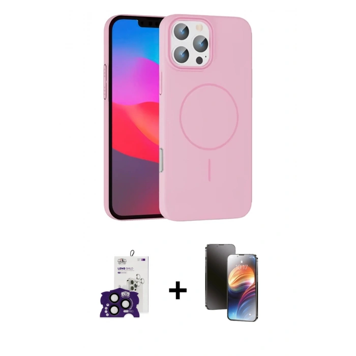 MARSİLYAN™- iPhone 16 Pro Max Kılıf Siluet Doku Özel Seri - Siyah 3D Antistatik Mat Seramik Nano Ekran Koruyucu + Bilvis Titan Kamera Lens - SH