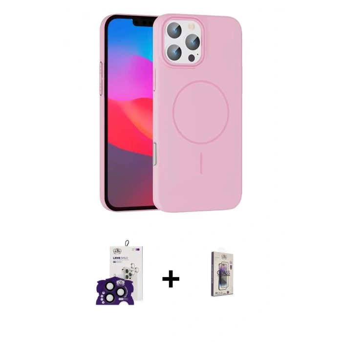 MARSİLYAN™- iPhone 16 Pro Max Kılıf Siluet Doku Özel Seri - Siyah Bilvis 3D Cam Ekran Koruyucu + Bilvis Titan Kamera Lens - SH