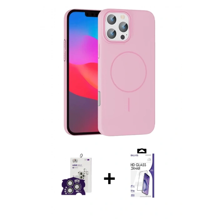 MARSİLYAN™- iPhone 16 Pro Max Kılıf Siluet Doku Özel Seri - Siyah Bilvis 3X AR HD Cam Ekran Koruyucu + Bilvis Titan Kamera Lens - GS