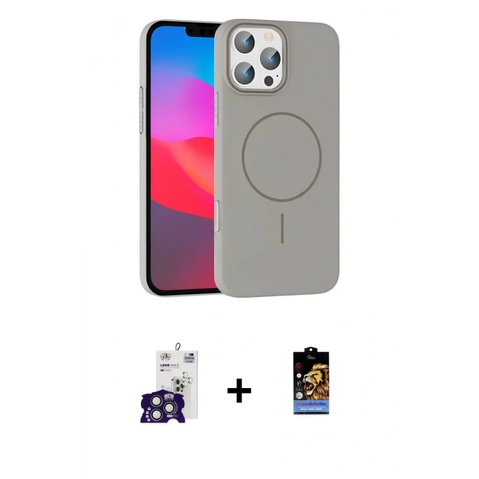 MARSİLYAN™- iPhone 16 Pro Max Kılıf Siluet Doku Özel Seri - Siyah Buffer Hayalet Cam Ekran Koruyucu + Bilvis Titan Kamera Lens - TMGI