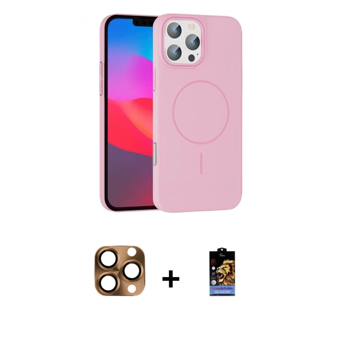 MARSİLYAN™- iPhone 16 Pro Max Kılıf Siluet Doku Özel Seri - Siyah Buffer Hayalet Cam Ekran Koruyucu + Çöl Titanyum Pers Alüminyum Kamera Lens