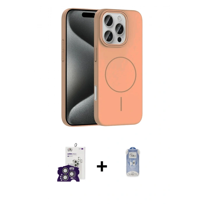 MARSİLYAN™- iPhone 16 Pro Max Kılıf Siluet Doku Özel Seri - Siyah Joko Magic 5D Cam + Bilvis Titan Kamera Lens - GS