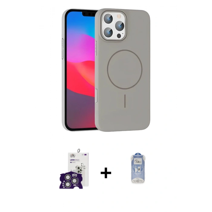 MARSİLYAN™- iPhone 16 Pro Max Kılıf Siluet Doku Özel Seri - Siyah Joko Magic 5D Cam + Bilvis Titan Kamera Lens - GS