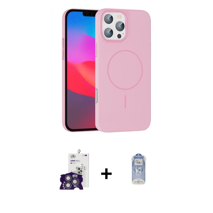MARSİLYAN™- iPhone 16 Pro Max Kılıf Siluet Doku Özel Seri - Siyah Joko Magic 5D Cam + Bilvis Titan Kamera Lens - GS