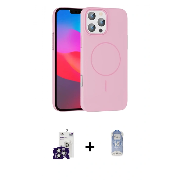 MARSİLYAN™- iPhone 16 Pro Max Kılıf Siluet Doku Özel Seri - Siyah Joko Magic 5D Cam + Bilvis Titan Kamera Lens - TMGI
