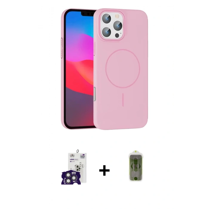 MARSİLYAN™- iPhone 16 Pro Max Kılıf Siluet Doku Özel Seri - Siyah Joko Magic 5D Hayalet Cam + Bilvis Titan Kamera Lens - TMGI