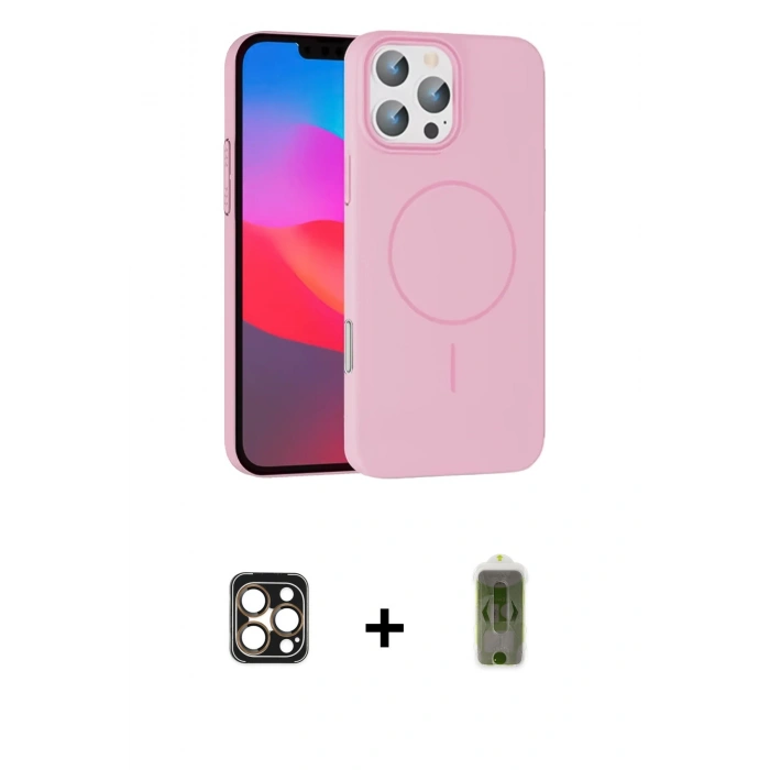 MARSİLYAN™- iPhone 16 Pro Max Kılıf Siluet Doku Özel Seri - Siyah Joko Magic 5D Hayalet Cam + Gold PVD Metal Kamera Lens