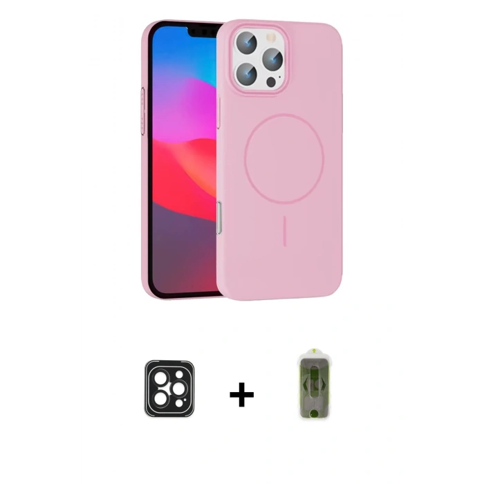 MARSİLYAN™- iPhone 16 Pro Max Kılıf Siluet Doku Özel Seri - Siyah Joko Magic 5D Hayalet Cam + PVD Metal Kamera Lens - SH