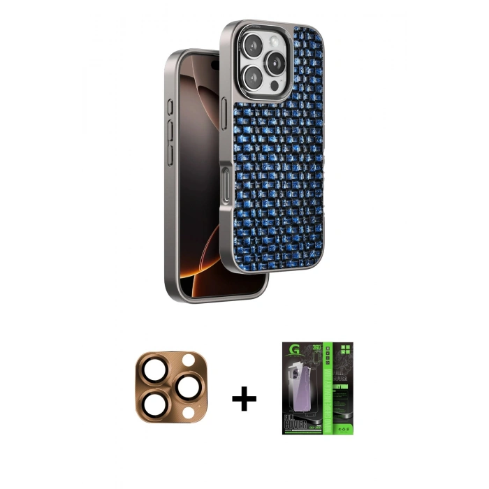 MARSİLYAN™- iPhone 16 Pro Max Kılıf Siluet Form Serisi - Şeffaf 360 Full Body Arka Koruyucu + Pers Alüminyum Kamera Lens - CLTM
