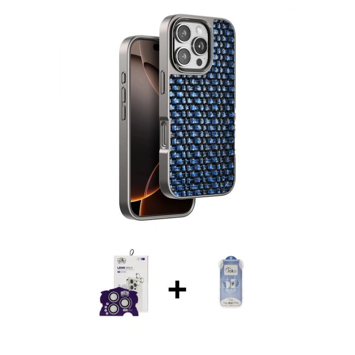 MARSİLYAN™- iPhone 16 Pro Max Kılıf Siluet Form Serisi - Siyah Joko Magic 5D Cam + Bilvis Titan Kamera Lens - GS