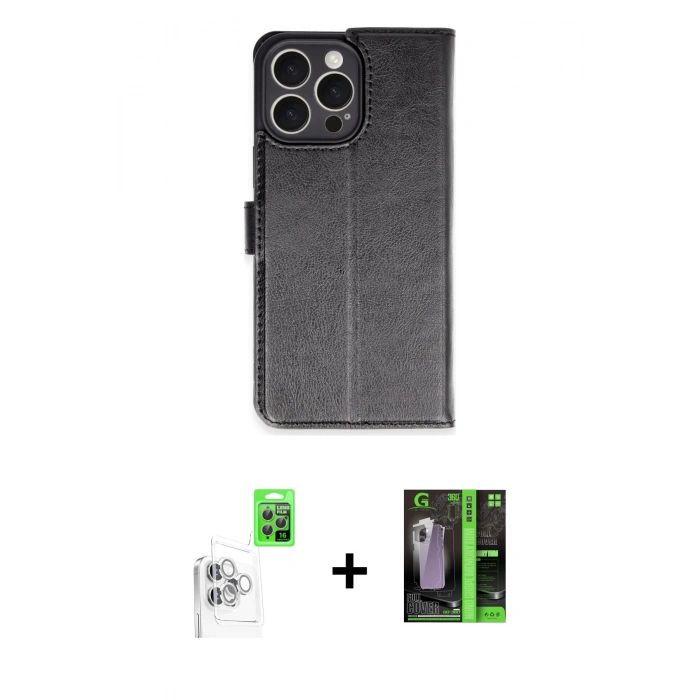 MARSİLYAN™- iPhone 16 Pro Max Kılıf Siluet Işık Serisi - Şeffaf 360 Full Body Arka Koruyucu + Raze Metal Kamera Lens - BZ