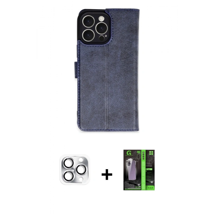 MARSİLYAN™- iPhone 16 Pro Max Kılıf Siluet Işık Serisi - Şeffaf 360 Full Body Arka Koruyucu + Gümüş Pers Alüminyum Kamera Lens