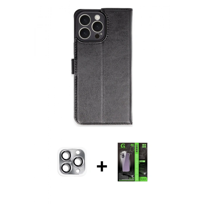 MARSİLYAN™- iPhone 16 Pro Max Kılıf Siluet Işık Serisi - Şeffaf 360 Full Body Arka Koruyucu + Pers Alüminyum Kamera Lens - GI
