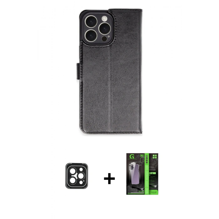 MARSİLYAN™- iPhone 16 Pro Max Kılıf Siluet Işık Serisi - Şeffaf 360 Full Body Arka Koruyucu + PVD Metal Kamera Lens - SH