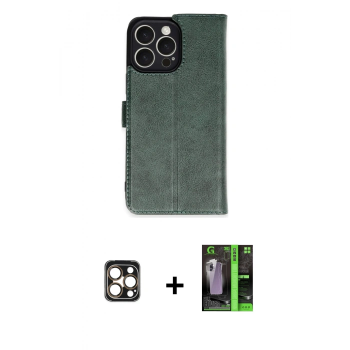 MARSİLYAN™- iPhone 16 Pro Max Kılıf Siluet Işık Serisi - Şeffaf 360 Full Body Arka Koruyucu + PVD Metal Kamera Lens - GD