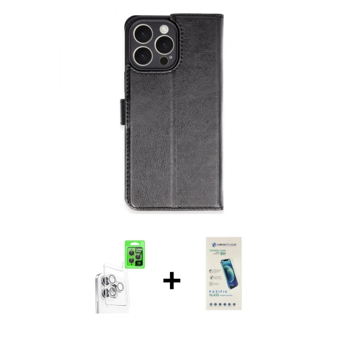 MARSİLYAN™- iPhone 16 Pro Max Kılıf Siluet Işık Serisi - Şeffaf Pasifik Cam Ekran Koruyucu + Raze Metal Kamera Lens - BZ