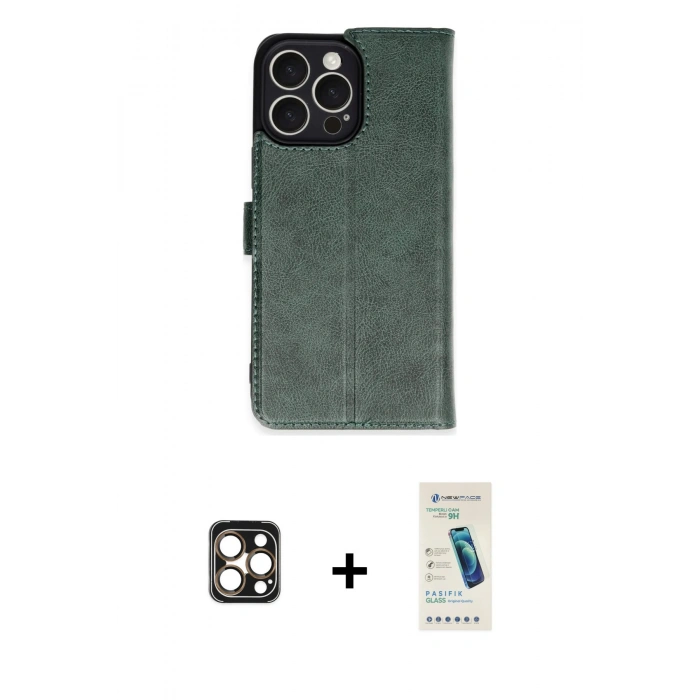 MARSİLYAN™- iPhone 16 Pro Max Kılıf Siluet Işık Serisi - Şeffaf Pasifik Cam Ekran Koruyucu + PVD Metal Kamera Lens - GD