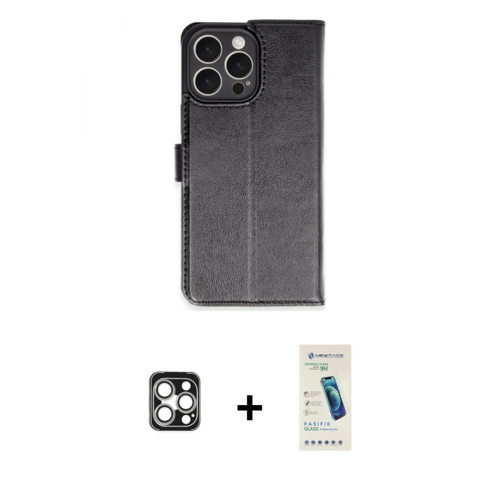 MARSİLYAN™- iPhone 16 Pro Max Kılıf Siluet Işık Serisi - Şeffaf Pasifik Cam Ekran Koruyucu + PVD Metal Kamera Lens - GS
