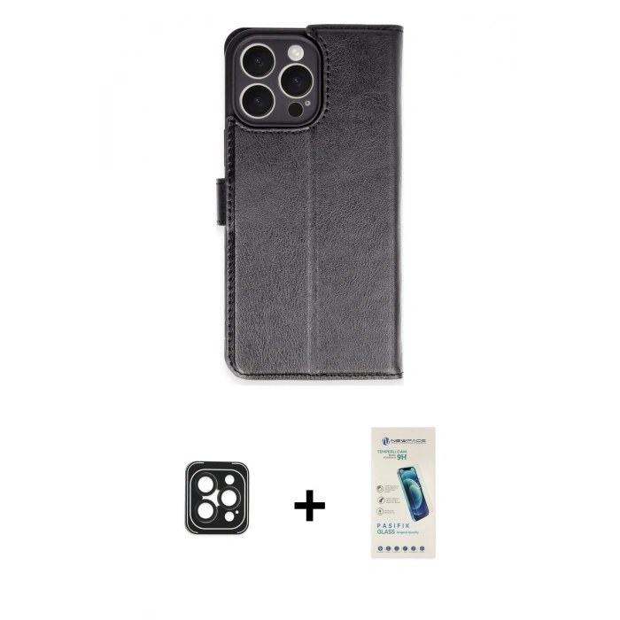 MARSİLYAN™- iPhone 16 Pro Max Kılıf Siluet Işık Serisi - Şeffaf Pasifik Cam Ekran Koruyucu + PVD Metal Kamera Lens - SH