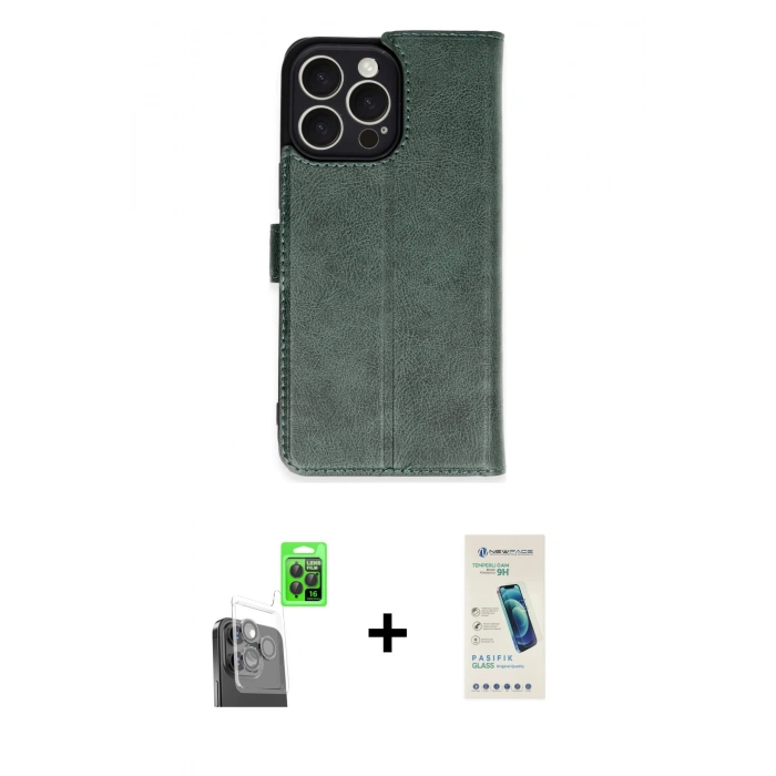 MARSİLYAN™- iPhone 16 Pro Max Kılıf Siluet Işık Serisi - Şeffaf Pasifik Cam Ekran Koruyucu + Raze Metal Kamera Lens - SH