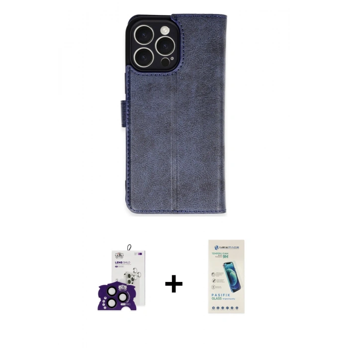 MARSİLYAN™- iPhone 16 Pro Max Kılıf Siluet Işık Serisi - Şeffaf Pasifik Cam Ekran Koruyucu + Siyah Bilvis Titan Kamera Lens