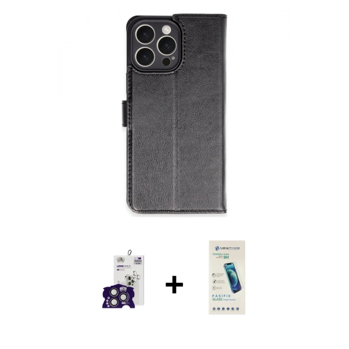 MARSİLYAN™- iPhone 16 Pro Max Kılıf Siluet Işık Serisi - Şeffaf Pasifik Cam Ekran Koruyucu + Bilvis Titan Kamera Lens - TMGI