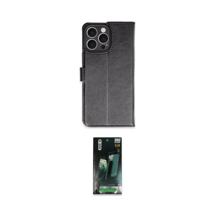 MARSİLYAN™- iPhone 16 Pro Max Kılıf Siluet Işık Serisi - Siyah 360 Mat Full Body Arka Koruyucu