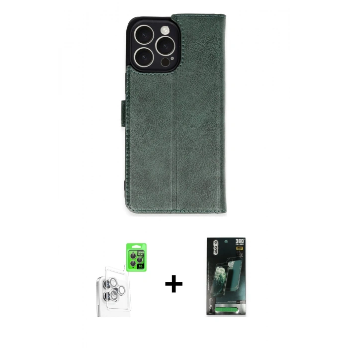 MARSİLYAN™- iPhone 16 Pro Max Kılıf Siluet Işık Serisi - Siyah 360 Mat Full Body Arka Koruyucu + Beyaz Raze Metal Kamera Lens