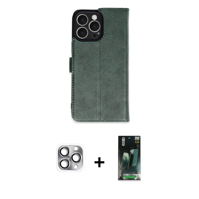MARSİLYAN™- iPhone 16 Pro Max Kılıf Siluet Işık Serisi - Siyah 360 Mat Full Body Arka Koruyucu + Pers Alüminyum Kamera Lens - GI