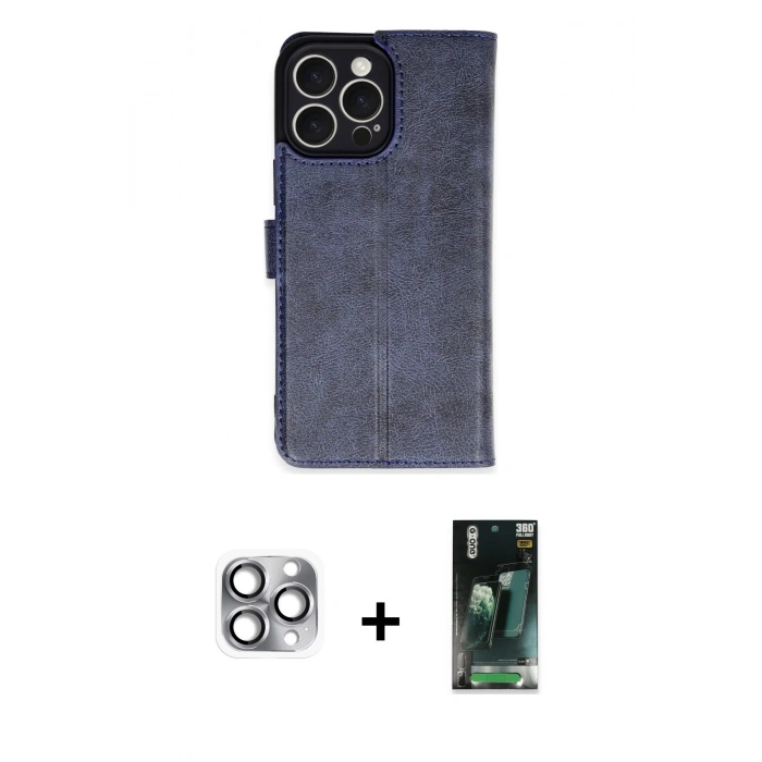 MARSİLYAN™- iPhone 16 Pro Max Kılıf Siluet Işık Serisi - Siyah 360 Mat Full Body Arka Koruyucu + Pers Alüminyum Kamera Lens - GI