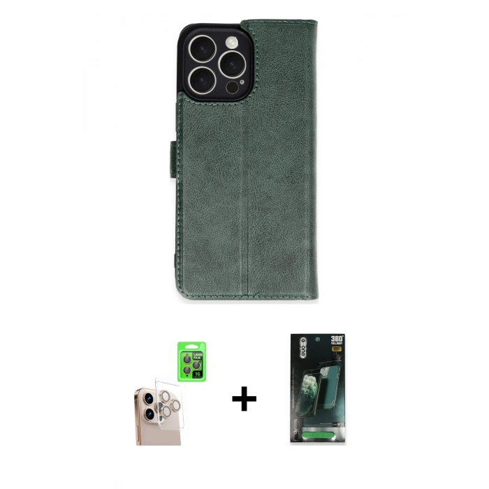 MARSİLYAN™- iPhone 16 Pro Max Kılıf Siluet Işık Serisi - Siyah 360 Mat Full Body Arka Koruyucu + Raze Metal Kamera Lens - NLGY