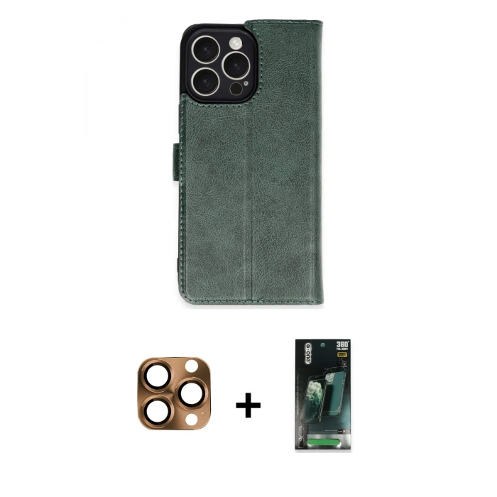 MARSİLYAN™- iPhone 16 Pro Max Kılıf Siluet Işık Serisi - Siyah 360 Mat Full Body Arka Koruyucu + Pers Alüminyum Kamera Lens - CLTM