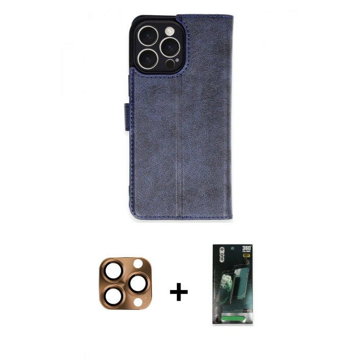 MARSİLYAN™- iPhone 16 Pro Max Kılıf Siluet Işık Serisi - Siyah 360 Mat Full Body Arka Koruyucu + Pers Alüminyum Kamera Lens - CLTM