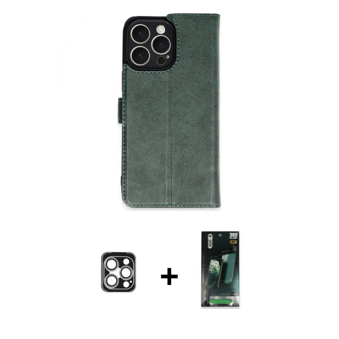 MARSİLYAN™- iPhone 16 Pro Max Kılıf Siluet Işık Serisi - Siyah 360 Mat Full Body Arka Koruyucu + PVD Metal Kamera Lens - GS