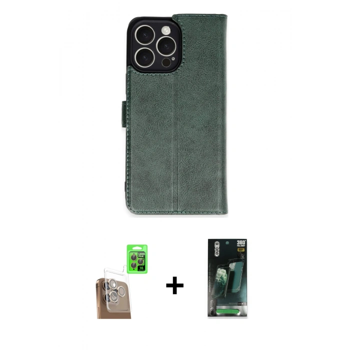 MARSİLYAN™- iPhone 16 Pro Max Kılıf Siluet Işık Serisi - Siyah 360 Mat Full Body Arka Koruyucu + Raze Metal Kamera Lens - CLTM