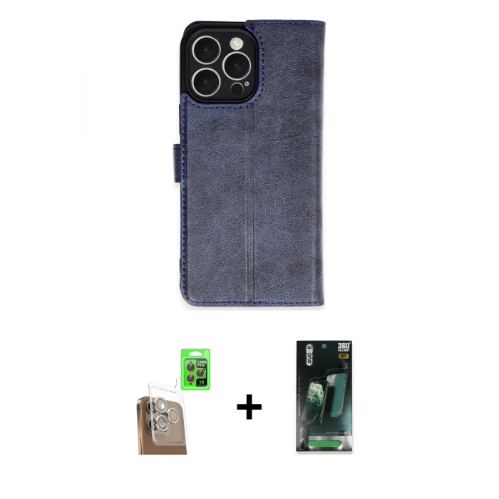 MARSİLYAN™- iPhone 16 Pro Max Kılıf Siluet Işık Serisi - Siyah 360 Mat Full Body Arka Koruyucu + Raze Metal Kamera Lens - CLTM