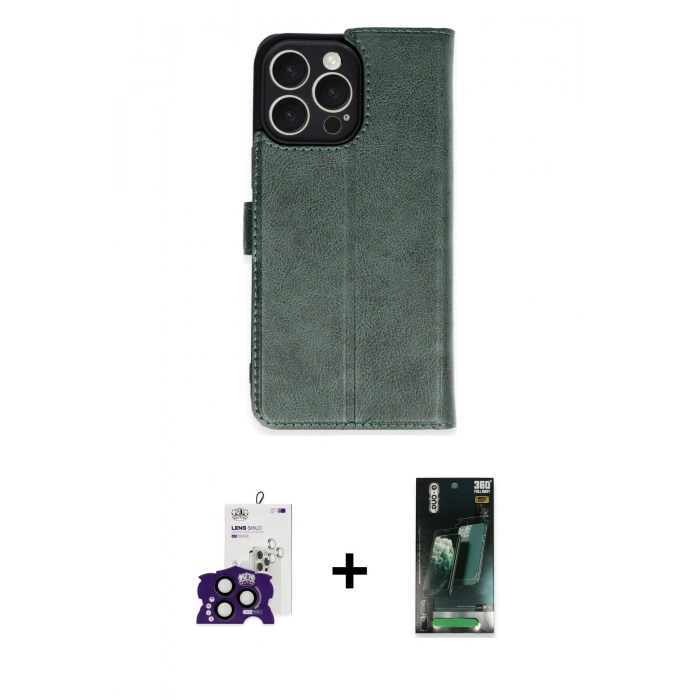 MARSİLYAN™- iPhone 16 Pro Max Kılıf Siluet Işık Serisi - Siyah 360 Mat Full Body Arka Koruyucu + Siyah Bilvis Titan Kamera Lens