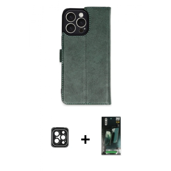MARSİLYAN™- iPhone 16 Pro Max Kılıf Siluet Işık Serisi - Siyah 360 Mat Full Body Arka Koruyucu + PVD Metal Kamera Lens - SH