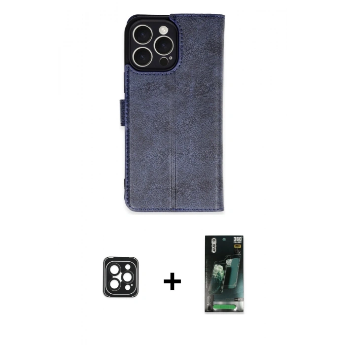 MARSİLYAN™- iPhone 16 Pro Max Kılıf Siluet Işık Serisi - Siyah 360 Mat Full Body Arka Koruyucu + PVD Metal Kamera Lens - SH