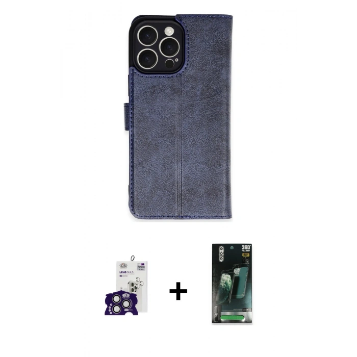 MARSİLYAN™- iPhone 16 Pro Max Kılıf Siluet Işık Serisi - Siyah 360 Mat Full Body Arka Koruyucu + Bilvis Titan Kamera Lens - TMGI