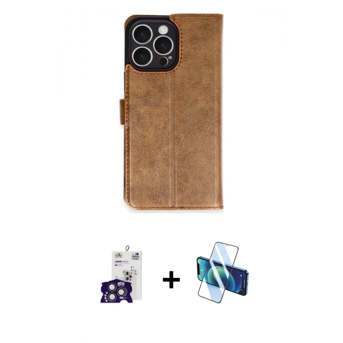 MARSİLYAN™- iPhone 16 Pro Max Kılıf Siluet Işık Serisi - Siyah 3D Antistatik Cam Ekran Koruyucu + Bilvis Titan Kamera Lens - TMGI