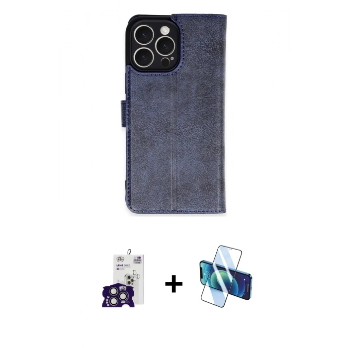 MARSİLYAN™- iPhone 16 Pro Max Kılıf Siluet Işık Serisi - Siyah 3D Antistatik Cam Ekran Koruyucu + Bilvis Titan Kamera Lens - TMGI