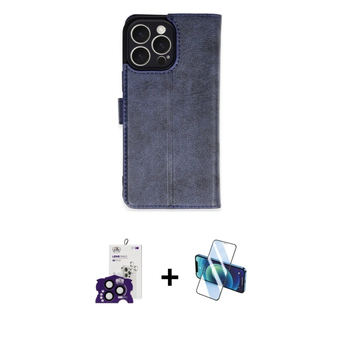 MARSİLYAN™- iPhone 16 Pro Max Kılıf Siluet Işık Serisi - Siyah 3D Antistatik Cam Ekran Koruyucu + Bilvis Titan Kamera Lens - SH