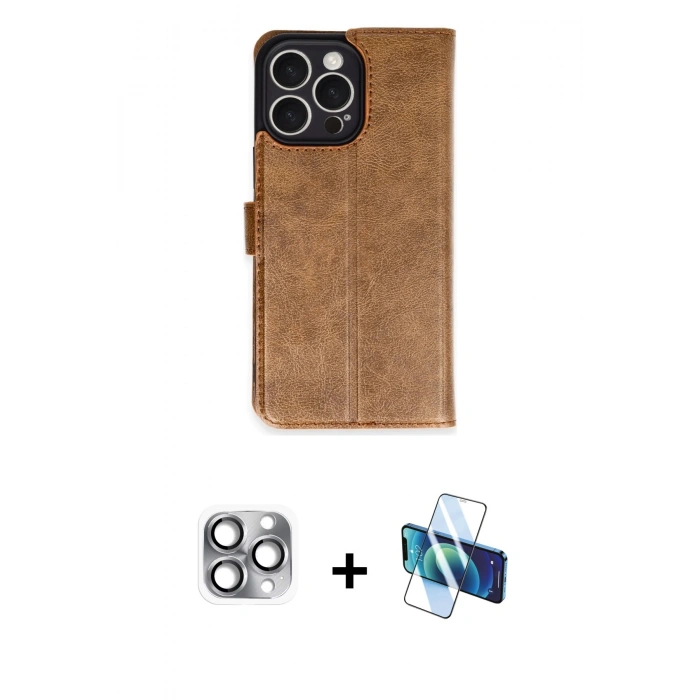 MARSİLYAN™- iPhone 16 Pro Max Kılıf Siluet Işık Serisi - Siyah 3D Antistatik Cam Ekran Koruyucu + Pers Alüminyum Kamera Lens - GI